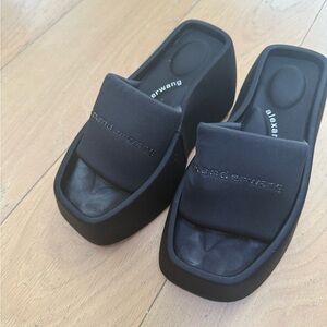 Alexander Wang Black Slip-On Platforms